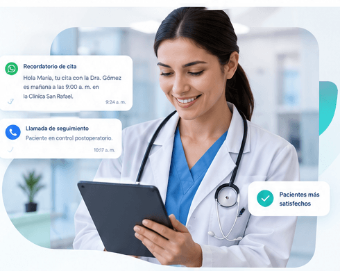 Profesional de salud usando tecnología